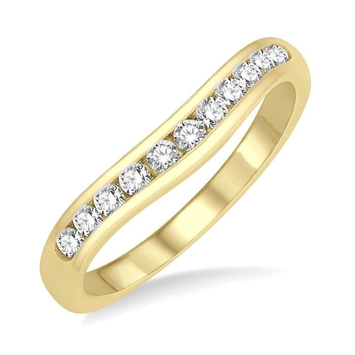 Curved Diamond Wedding Band