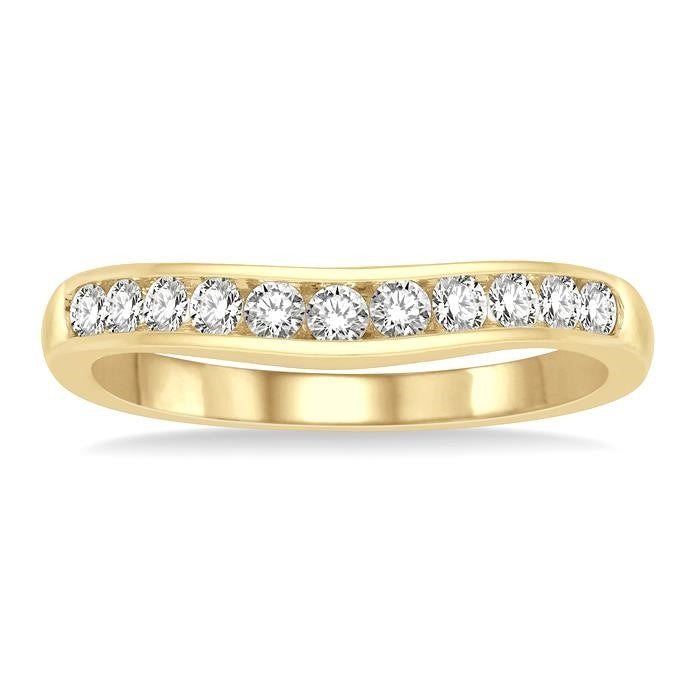 Curved Diamond Wedding Band
