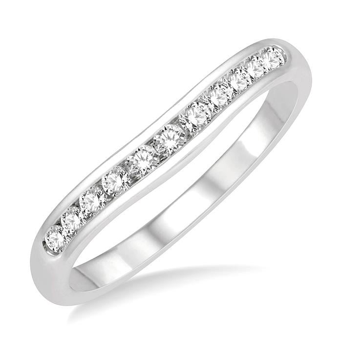 Curved Diamond Wedding Band