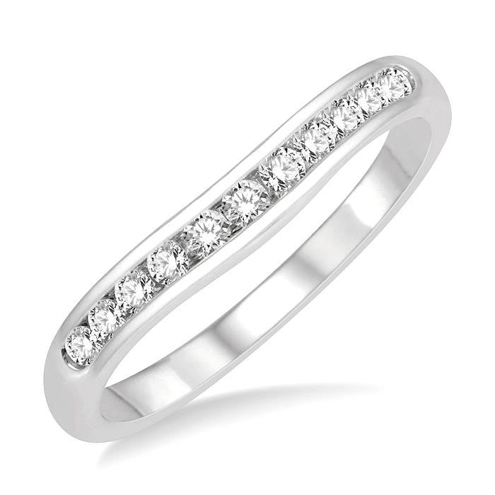 Curved Diamond Wedding Band
