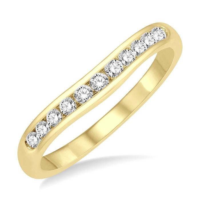 Curved Diamond Wedding Band