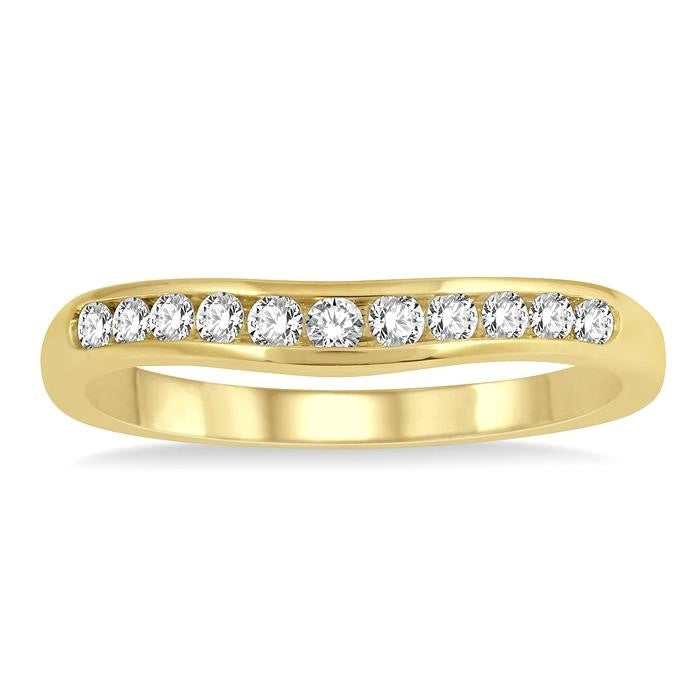Curved Diamond Wedding Band