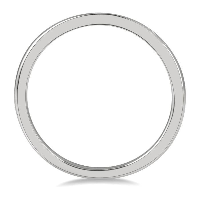 1/10 Ctw Arched Channel Round Cut Diamond Wedding Band in 14K White Gold