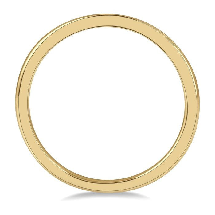 1/10 Ctw Arched Channel Round Cut Diamond Wedding Band in 14K Yellow Gold