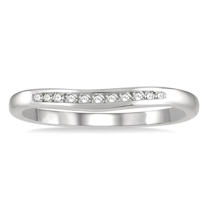 Curved Diamond Wedding Band