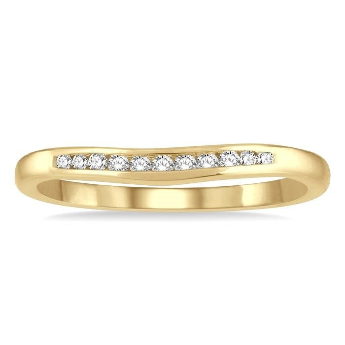 Curved Diamond Wedding Band