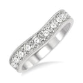 1 Ctw Arched Round Cut Diamond Wedding Band in 14K White Gold