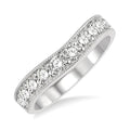 1 Ctw Arched Round Cut Diamond Wedding Band in 14K White Gold