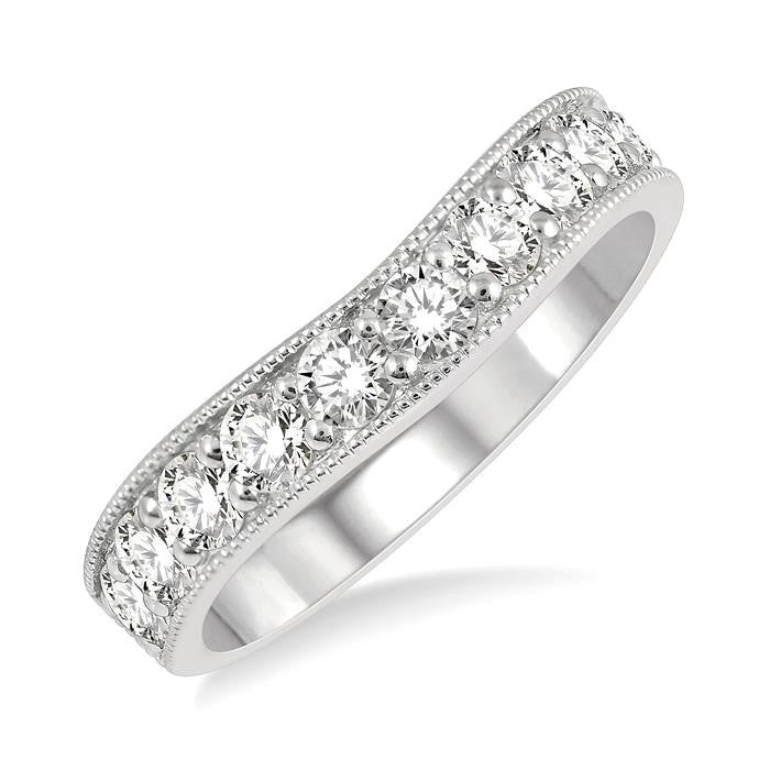 Curved Diamond Wedding Band