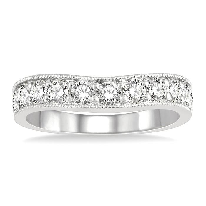 Curved Diamond Wedding Band