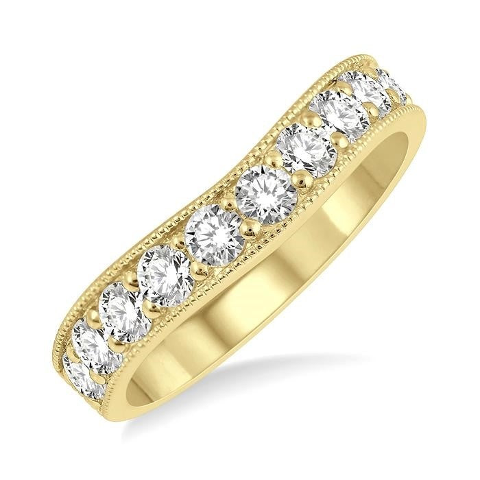Curved Diamond Wedding Band