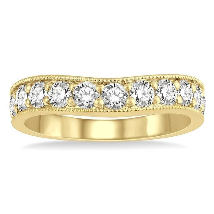 Curved Diamond Wedding Band