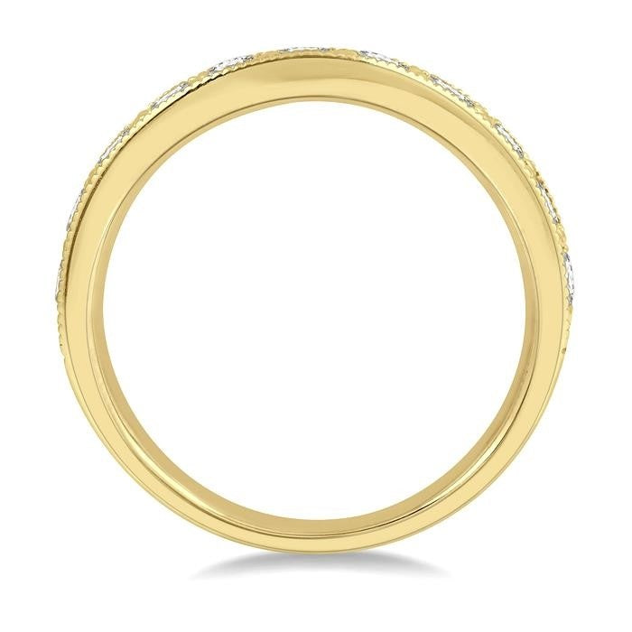 Curved Diamond Wedding Band