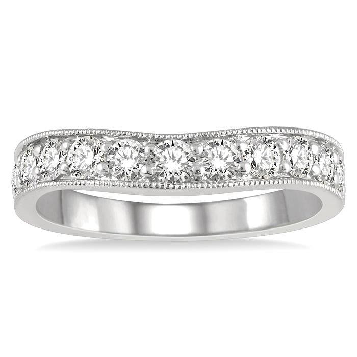Curved Diamond Wedding Band