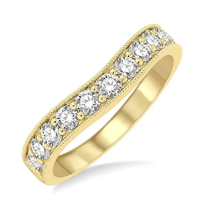 Curved Diamond Wedding Band