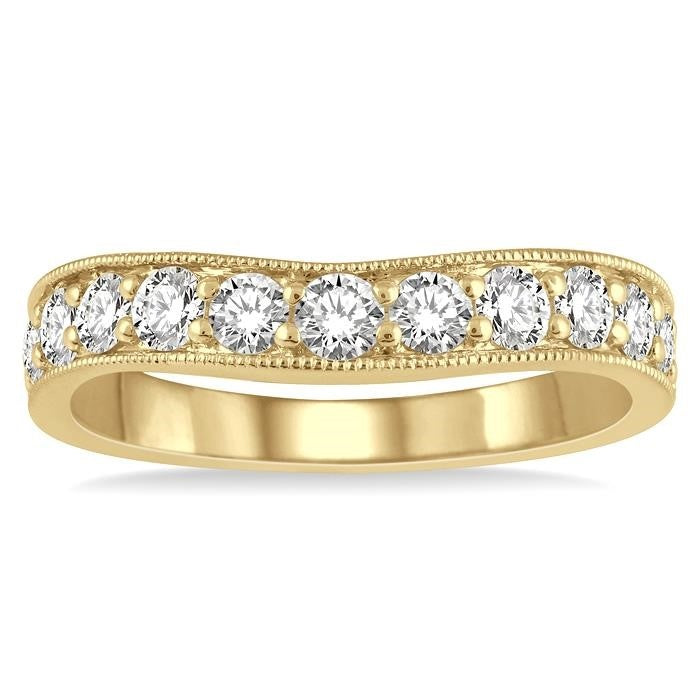 Curved Diamond Wedding Band