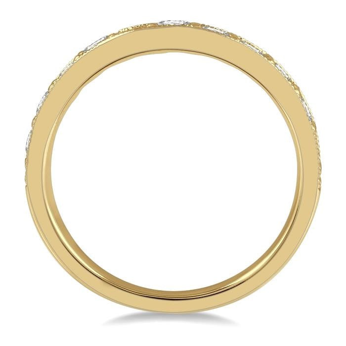 Curved Diamond Wedding Band