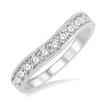 1/2 Ctw Arched Round Cut Diamond Wedding Band in 14K White Gold