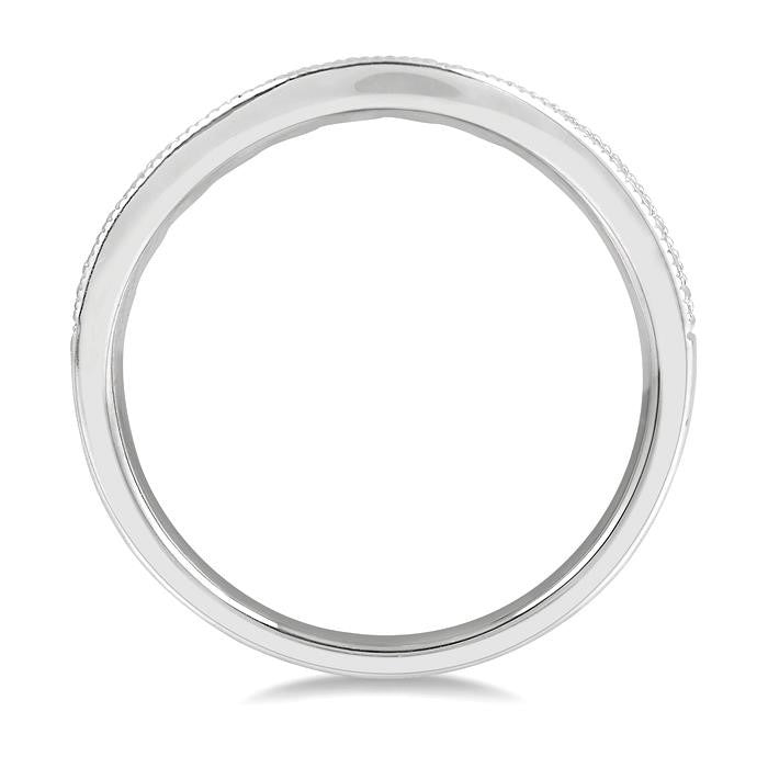 1/2 Ctw Arched Round Cut Diamond Wedding Band in 14K White Gold