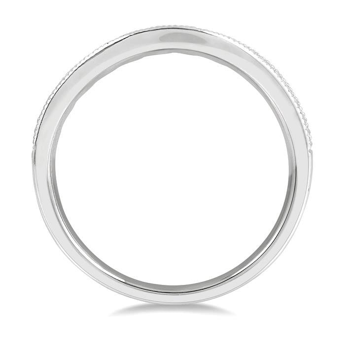 1/2 Ctw Arched Round Cut Diamond Wedding Band in 14K White Gold