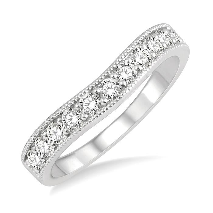 Curved Diamond Wedding Band