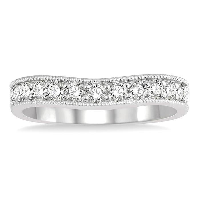 Curved Diamond Wedding Band