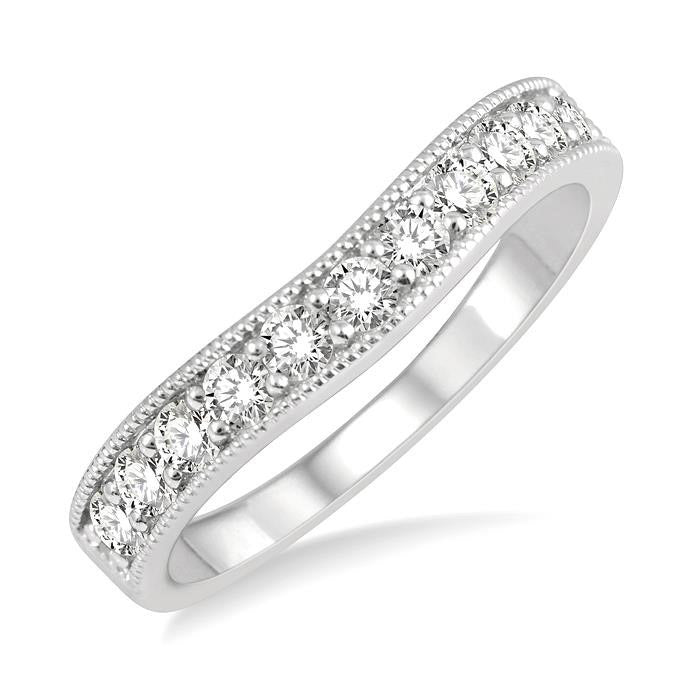 Curved Diamond Wedding Band