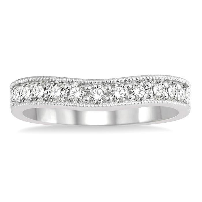Curved Diamond Wedding Band