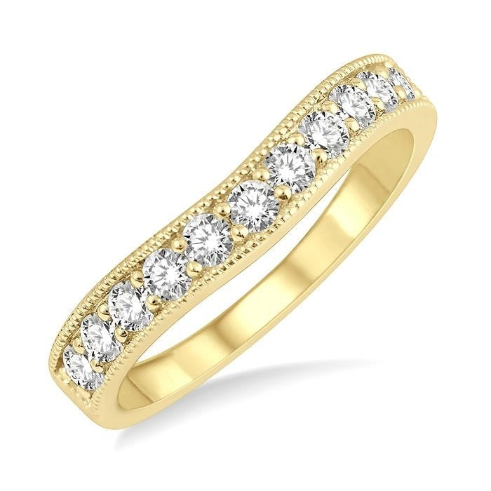 Curved Diamond Wedding Band
