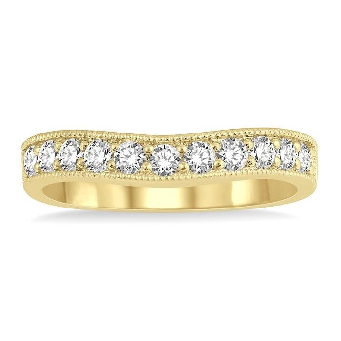 Curved Diamond Wedding Band