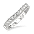 1/3 Ctw Arched Round Cut Diamond Wedding Band in 14K White Gold