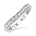 1/3 Ctw Arched Round Cut Diamond Wedding Band in 14K White Gold