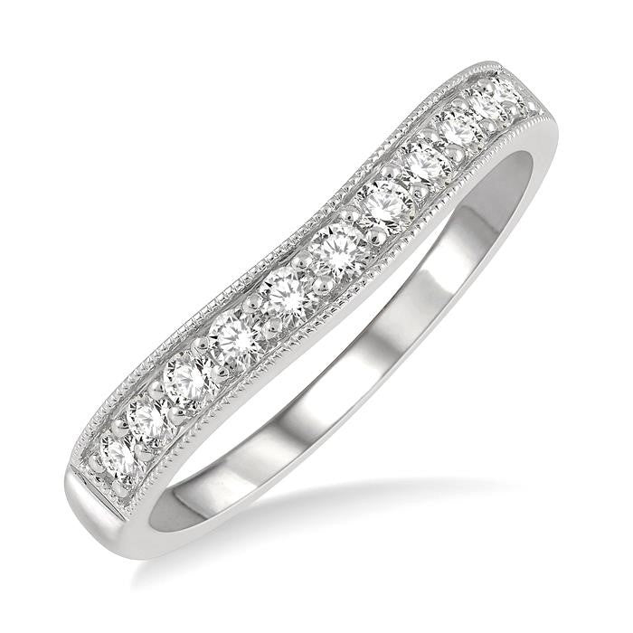 Curved Diamond Wedding Band