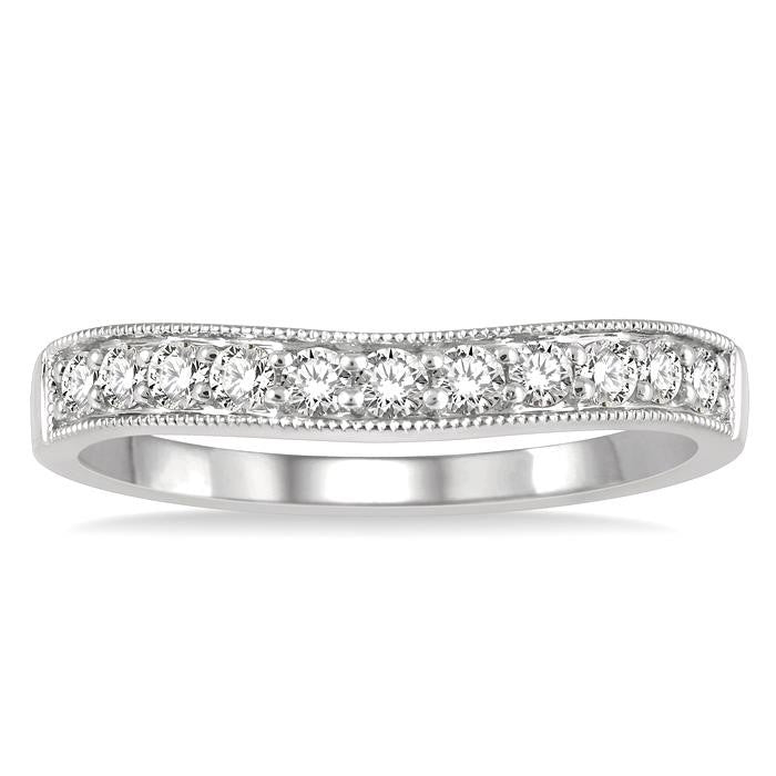 Curved Diamond Wedding Band