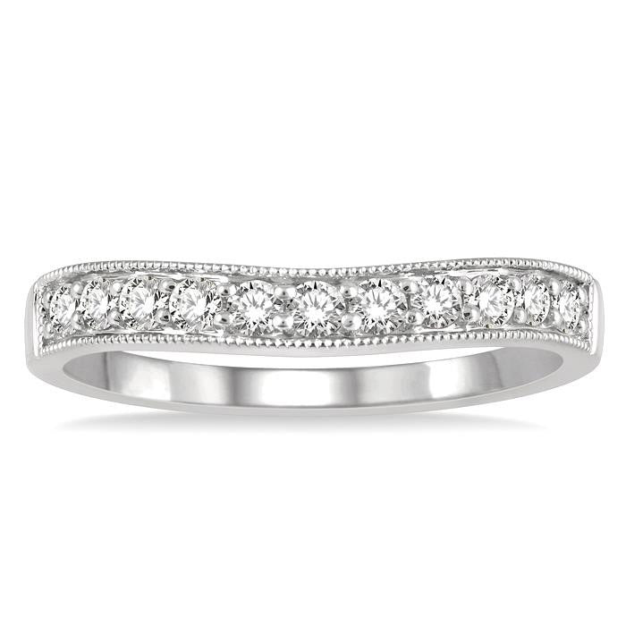 Curved Diamond Wedding Band