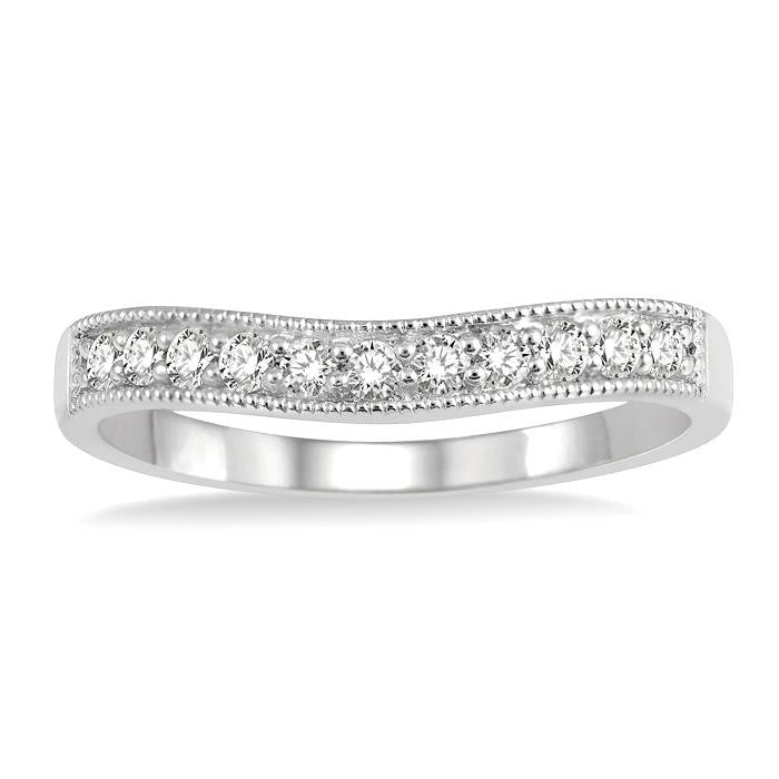 Curved Diamond Wedding Band