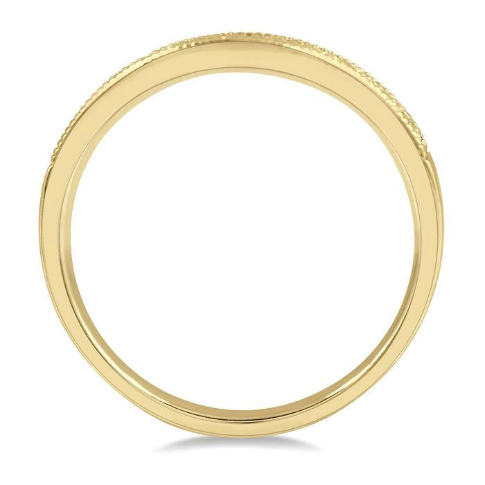 Curved Diamond Wedding Band