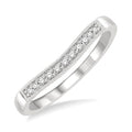 1/10 Ctw Arched Round Cut Diamond Wedding Band in 14K White Gold