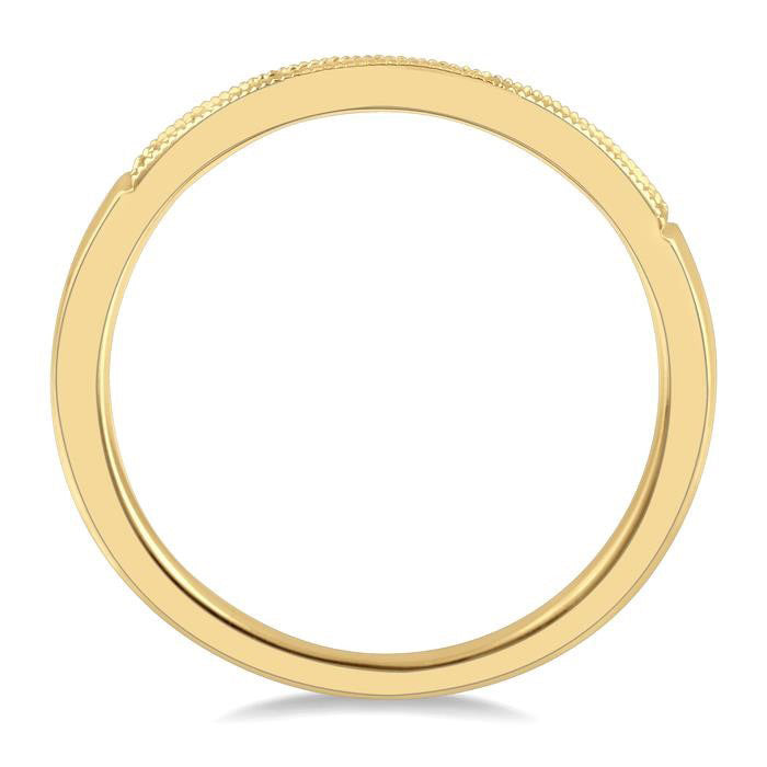 1/10 Ctw Arched Round Cut Diamond Wedding Band in 14K Yellow Gold