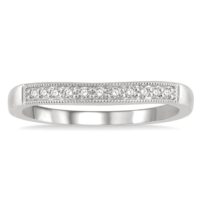 Curved Diamond Wedding Band