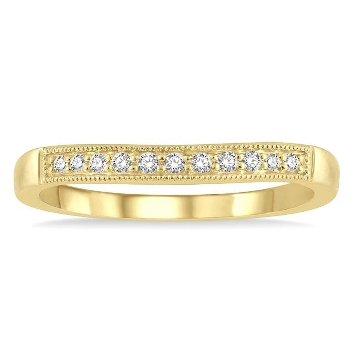 Curved Diamond Wedding Band