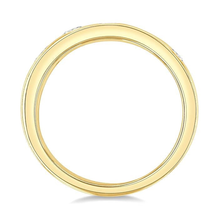 3/8 Ctw Spaced Mixed Shape Diamond Cut Fashion Band in 14K Yellow Gold