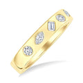 3/8 Ctw Mixed Shape Diamond Cut Fashion Band in 14K Yellow Gold