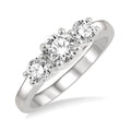 Round Shape Past Present & Future Diamond Engagement Ring
