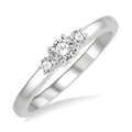 Round Shape Past Present & Future Diamond Engagement Ring