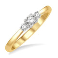 1/4 Ctw Round Cut Diamond Three-Stone Ring in 14K Yellow and White Gold