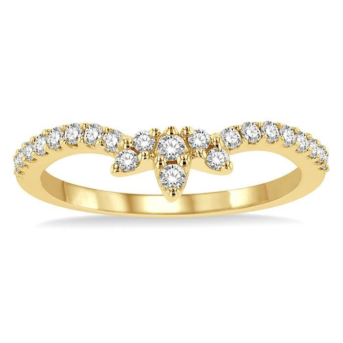 Chevron Diamond Wedding Band