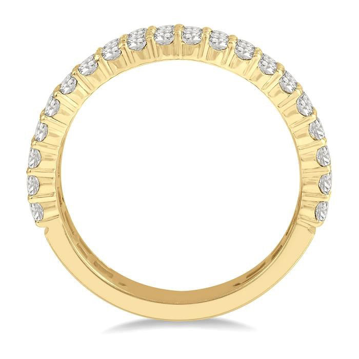 Three Row Diamond Wedding Band
