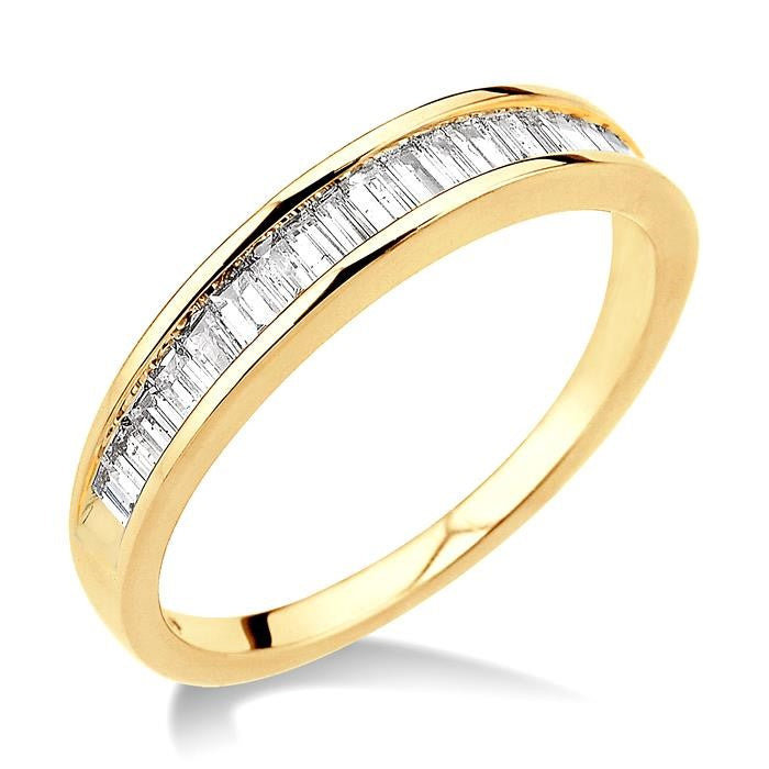 1/2 Ctw Channel Set Baguette Cut Diamond Wedding Band in 14K Yellow Gold