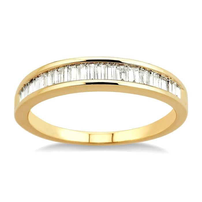 1/2 Ctw Channel Set Baguette Cut Diamond Wedding Band in 14K Yellow Gold